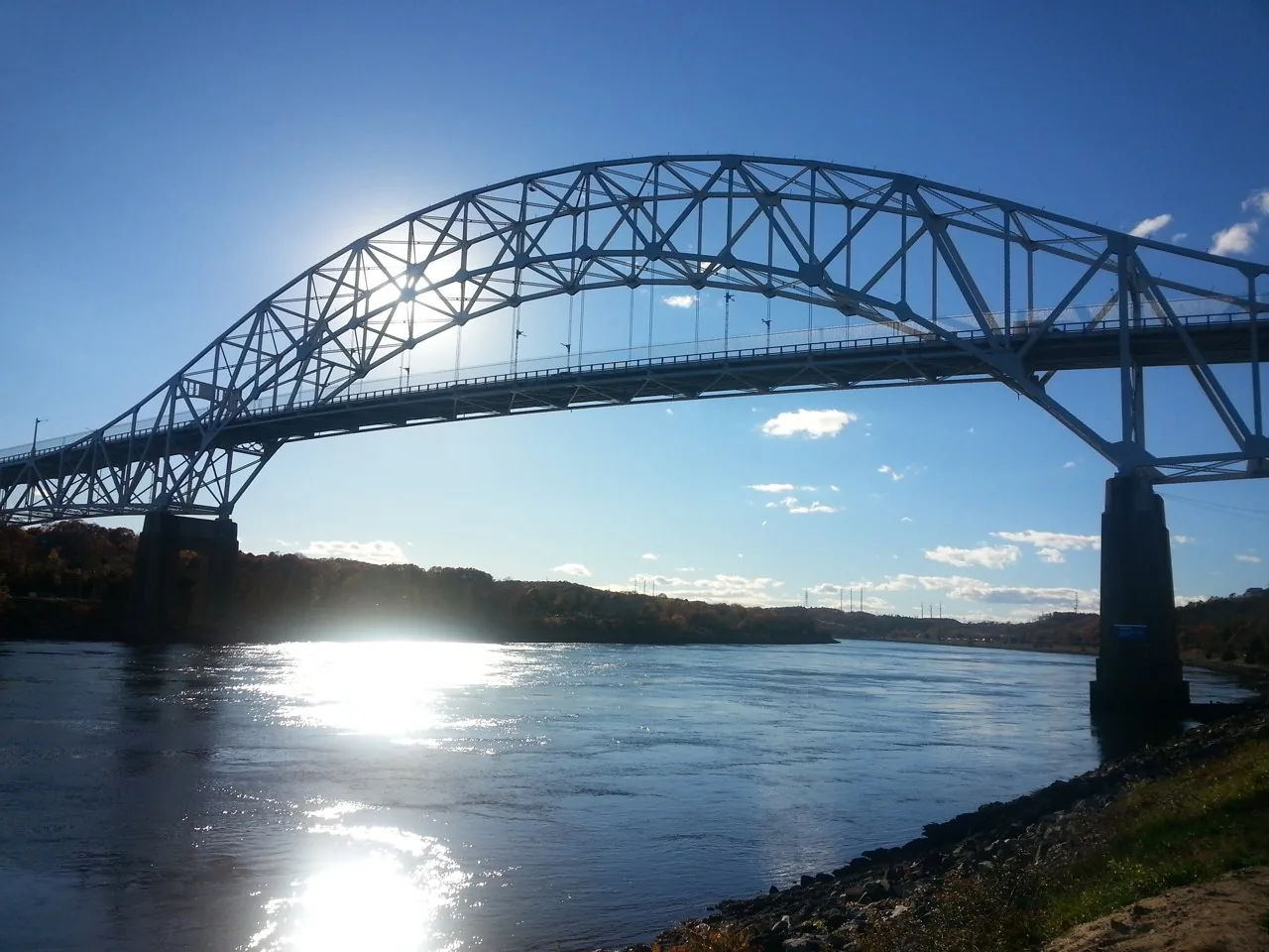 Existing Sagamore Bridge viewed from the southwest across the Cape Cod Canal